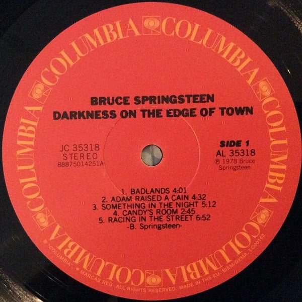 Image of Label Cover of LP - NEW/NEW - BRUCE SPRINGSTEEN, Darkness On The Edge Of Town (Columbia; JC 35318, Europe 2020 Reissue, Inner & Insert), ,  - 2836099E