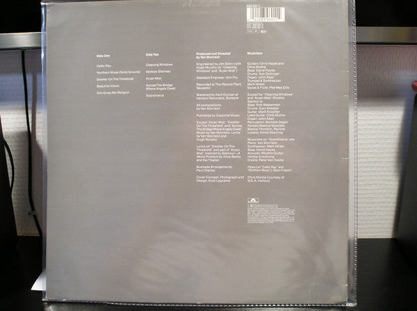 Image of Back Cover of LP - VG+/VG+ - VAN MORRISON, Beautiful Vision (Polydor; 839 601-1, UK 1988 Reissue, Company Inner), ,  - 4426095E