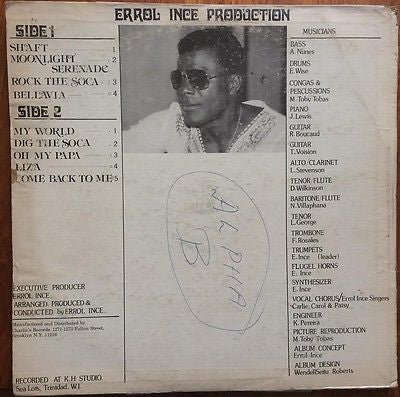 Image of Back Cover of LP - G+/G+ - ERROL INCE & HIS MUSIC, My World (Inch; E.L.I. 0001, Trinidad & Tobago 1979), ,  - 0345168S