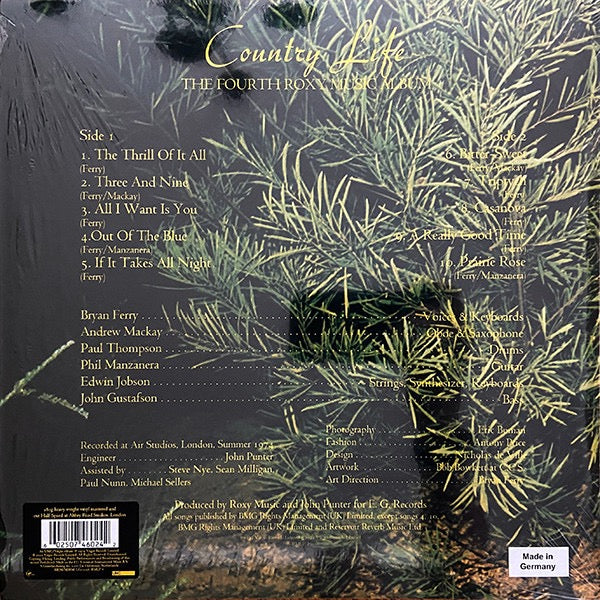 Image of Back Cover of LP - NEW/NEW - ROXY MUSIC, Country Life (Virgin; RMLP4, Worldwide 2022 Reissue, Inner, Remastered, Half-Speed, 180g), ,  - 4036070E