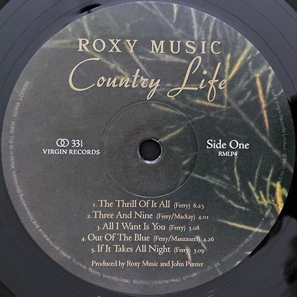 Image of Label Cover of LP - NEW/NEW - ROXY MUSIC, Country Life (Virgin; RMLP4, Worldwide 2022 Reissue, Inner, Remastered, Half-Speed, 180g), ,  - 4036070E