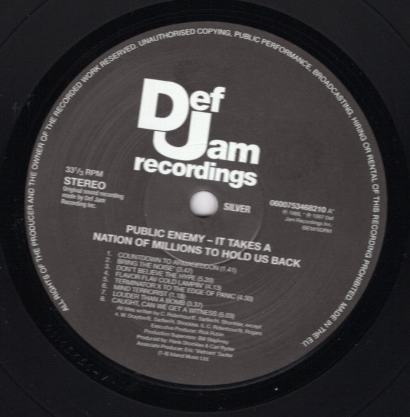 Image of Label Cover of LP - NEW/NEW - PUBLIC ENEMY, It Takes A Nation Of Millions To Hold Us Back (Def Jam Recordings; 5346821, Europe 2022 Reissue, Inner), ,  - 4835216E