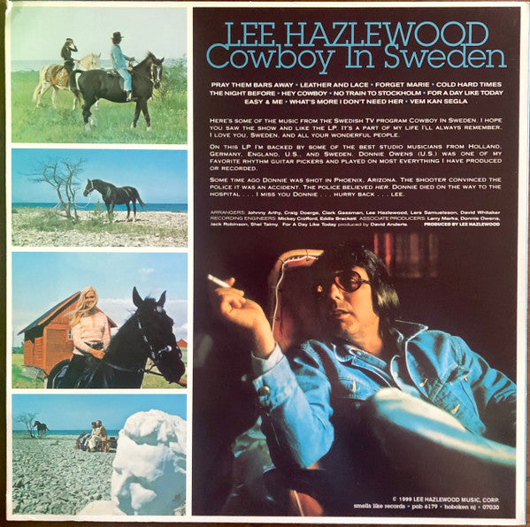 Image of Back Cover of LP - VG+/VG+ - LEE HAZLEWOOD, Cowboy In Sweden (Smells Like Records; SLR 030-12, US 1999 Reissue), ,  - 1416391C