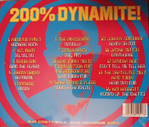 Image of Back Cover of CD - VG+/VG+ - VARIOUS, 200% Dynamite! (Soul Jazz Records; SJR CD517, UK 2023 Reissue, Jewel Case), ,  - 3516025C