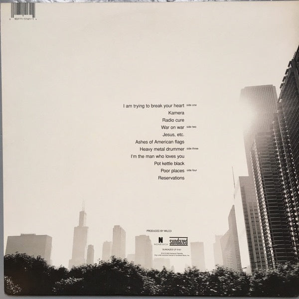 Image of Back Cover of 4314228C: 2xLP - WILCO, Yankee Hotel Foxtrot (Nonesuch; 7559-79669-1, US 2002, Gatefold, Inners) Strong VG. Sleeve faded on front cover along spine.  VG+/VG