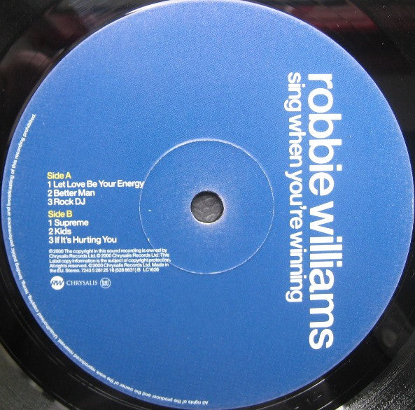 Image of Label Cover of 2xLP - VG+/VG - ROBBIE WILLIAMS, Sing When You're Winning (Chrysalis; 724352812516, UK 2000, No Arstist/Title Print On Sleeve, 2 Inners), ,  - 2916161C