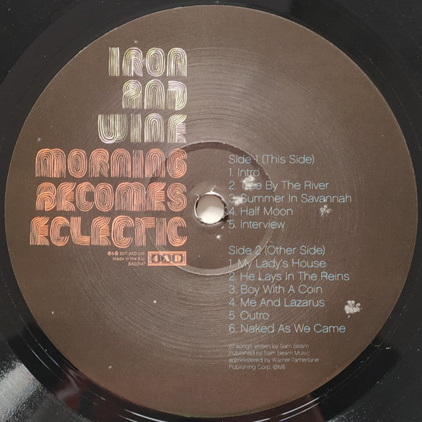 Image of Label Cover of 0345425S: 12" - IRON AND WINE, Morning Becomes Electric (4AD; BAD3147, Europe 2011) Strong VG+  VG+/VG+