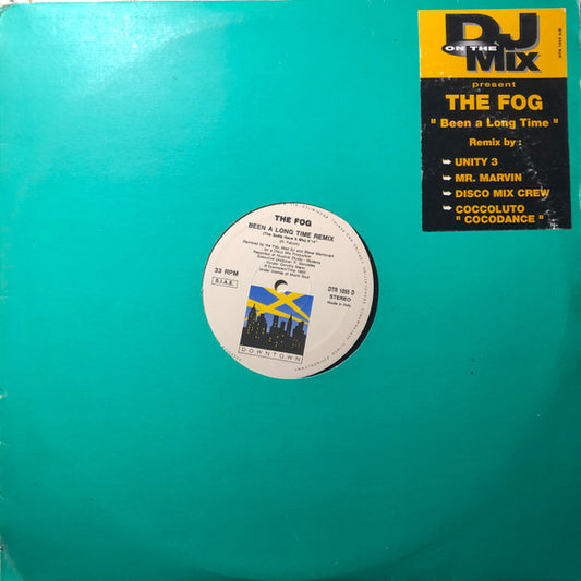Image of Front Cover of 0315708C: 2x12" - THE FOG, Been A Long Time (Remix) (Downtown; DTR 1055, Italy 1993, Green Die Cut Sleeve) No hype sticker and biro writing on both sides of sleeve. Labels stamped  VG/G+