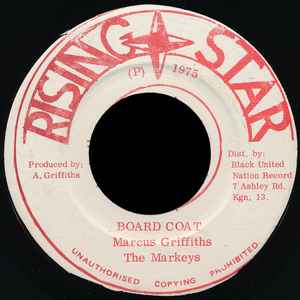 Image of Back Cover of 0355173S: 7" - MARCUS GRIFFITHS, Board Suit/ Board Coat (Rising Star; none, Jamaica 1975) Marks on vinyl. WOL.  /VG