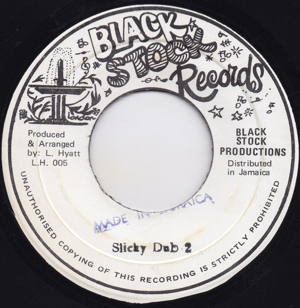 Image of Back Cover of 0355233S: 7" - LONE RANGER, Some A Halla Some A Bawl / Slicky Dub 2 (Black Stock Records; L.H. 005, Jamaica 1980s) Small Writing On Label  /G+