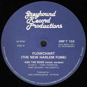 Image of Back Cover of 12" - G+/VG - FLOWCHART (THE NEW HARLEM FUNK), Ask The Boss / Ask The Boss (remix) (Greyhound; GRP T 102, UK 1983, Company Sleeve), ,  - 2926016E