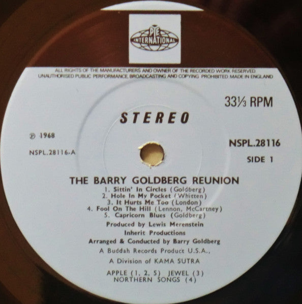 Image of Label Cover of LP - VG/VG - THE BARRY GOLDBERG REUNION, There's No Hole In My Soul (Pye International; NSPL 28116, UK 1968, Flipback Sleeve), Hairlines, mottling. Laminate creasing, edge wear, discolouration.,  - 4146216S