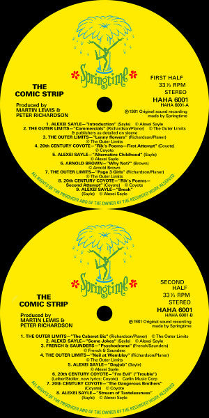 Image of Label Cover of LP - VG/VG+ - THE COMIC STRIP, The Comic Strip (Springtime; HA HA 6001, UK 1981, Warning Stickered Gatefold Sleeve, Black Inner), ,  - 2616296C