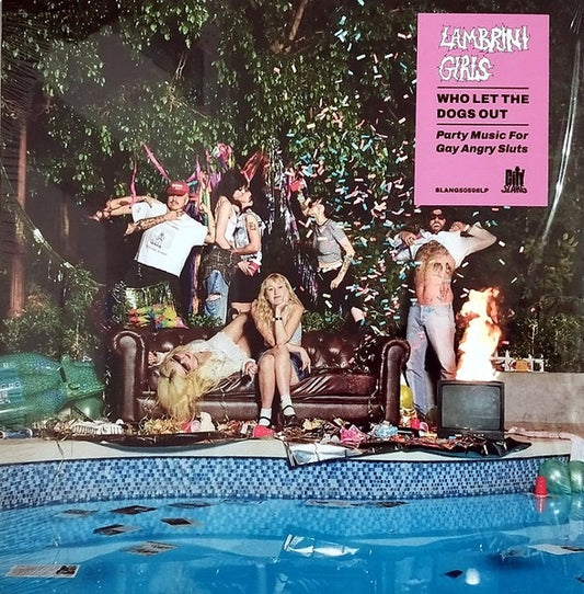 Image of Front Cover of 4425308E: LP - LAMBRINI GIRLS, Who Let the Dogs Out (City Slang; SLANG5098LP, Europe 2025, Inner, Black Vinyl) Still In Opened Shrinkwrap With Slightly Torn Hype Sticker  VG+/EX