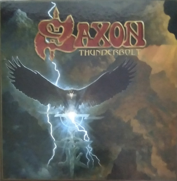 Image of Front Cover of LP - EX/M - SAXON, Thunderbolt (Silver Lining Music; SLM065P75, Europe 2018, Box Set, Gatefold + picture inner, Red Vinyl With x 2 CD, Cassette and Pin Badge), Sealed. Small tear on front of shrinkwrap.,  - 2946282S