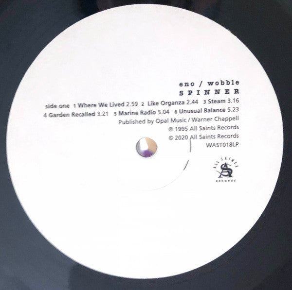 Image of Label Cover of LP - VG+/VG+ - BRIAN ENO / WOBBLE, Spinner (All Saints Records; WAST018LP, Europe 2020 Reissue, Inner), Still in hype stickered shrinkwrap., . - 2716321C