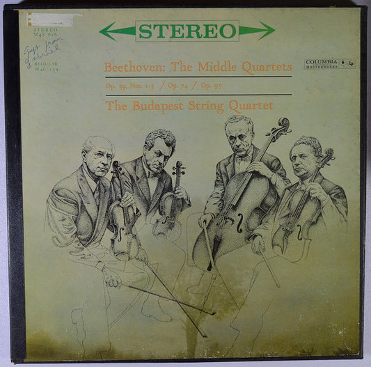 Image of Front Cover of LP - VG/VG+ - THE BUDAPEST STRING QUARTET, Beethoven: The Middle Quartets (Columbia Masterworks Grey 6 Eye Label; M4L-254/ML5588, US 1962, Box Set, Booklet), Box Corners Slightly Worn,  - 0525036E