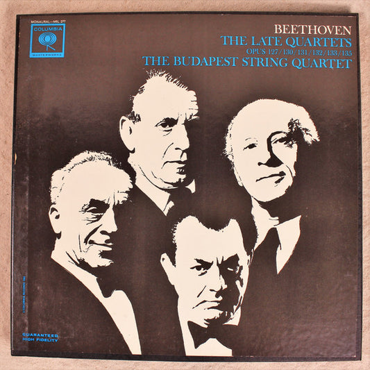 Image of Front Cover of 5xLP - VG/VG+ - THE BUDAPEST STRING QUARTET, Beethoven: The Late Quartets - Opus 127 / 130 / 131 / 132 / 133 / 135 (Columbia Masterworks Grey 2 Eye Label; M5L 277, US 1962, Box Set, No Booklet), Box Worn But Intact,  - 0525038E
