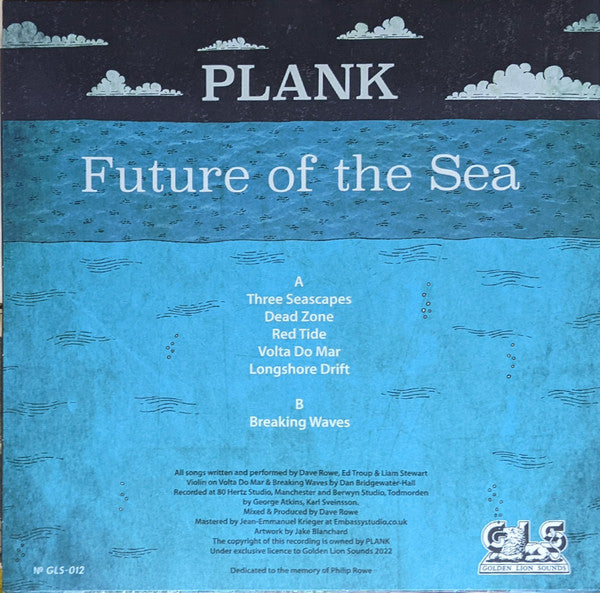 Image of Back Cover of LP - NEW/NEW - PLANK*, Future Of The Sea (Golden Lion Sounds; GLS-012, UK 2023), ,  - 0455230S