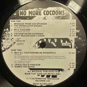 Image of Label Cover of 2xLP - VG/VG - JELLO BIAFRA, No More Cocoons (Alternative Tentacles; VIRUS 59, UK 1987, With Newspaper), Edge wear, sticker mark to sleeve varnish.,  - 0116452C