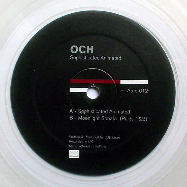 Image of Front Cover of 0535143E: 12" - OCH, Sophisticated Animated (Autoreply Music; AUTO 12, UK 2012, 33   RPM, Clear Vinyl)   NEW/NEW