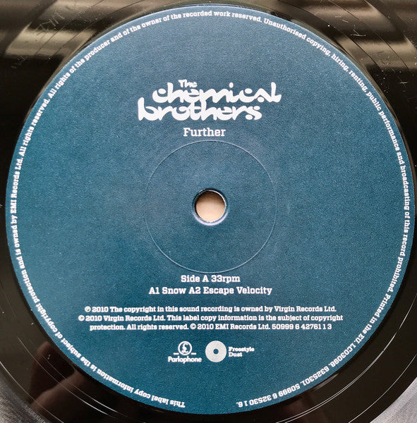 Image of Label Cover of 4715114C: 2xLP - THE CHEMICAL BROTHERS, Further (Parlophone; 6325301, UK & Europe 2010, Gatefold) Some very light hairlines. Sleeve has wear to corners and edges. Mark on back right hand side of sleeve.  VG/VG