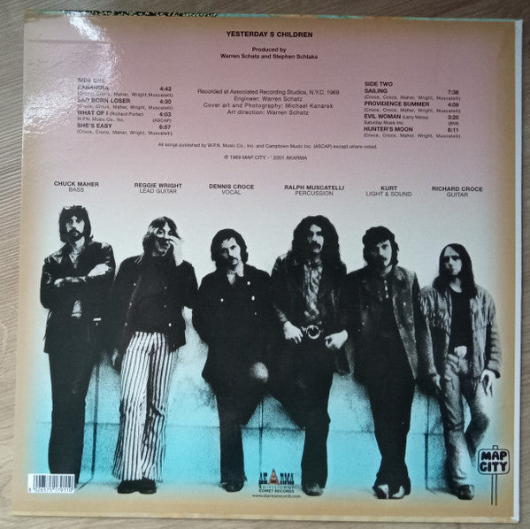 Image of Back Cover of 0625047E: LP - YESTERDAY'S CHILDREN, Yesterday's Children (Akarma; AK 179, Italy 2001)   VG+/VG+