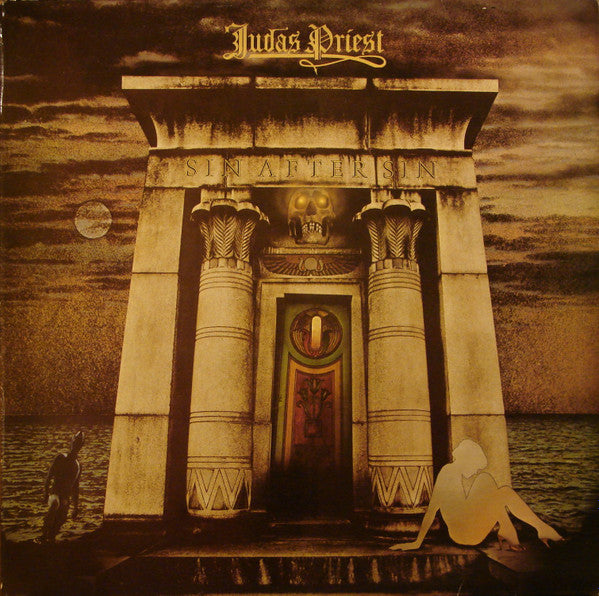 Image of Front Cover of LP - VG/VG - JUDAS PRIEST, Sin After Sin (CBS Sunburst Labels; S CBS 32005, UK 1977, Label Code Right Aligned on Labels), Sellotape and residue along top/bottom and some edgewear. Hairlines, especially on side 2. ,  - 2426234E