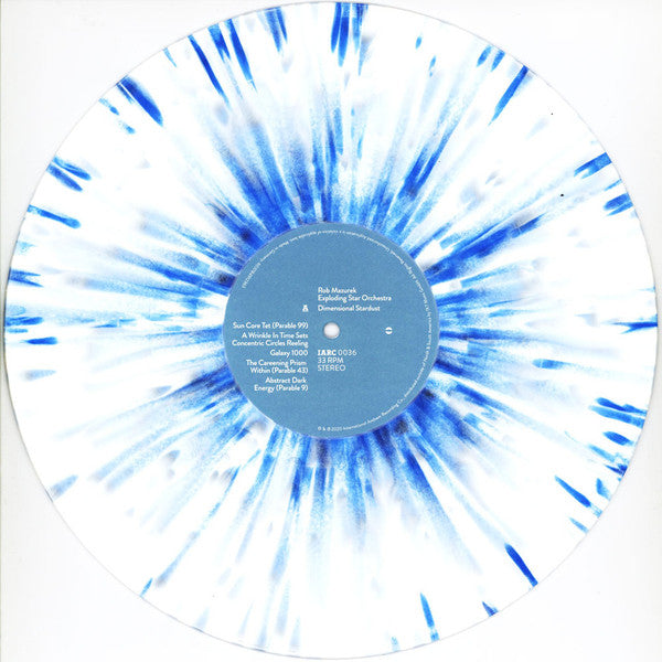 Image of Label Cover of LP - VG+/VG+ - ROB MAZUREK / EXPLODING STAR ORCHESTRA, Dimensional Stardust (International Anthem Recording Company; IARC0036, US 2020, Gatefold, Company Inner, With Obi. Blue and White Splatter Vinyl.), ,  - 3226260E