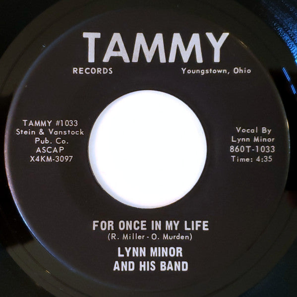 Image of Back Cover of 0625153E: 7" - LYNN MINOR AND HIS BAND, Fat Back / For Once In My Life (Tammy Records; #1033, US 1969)   /VG+