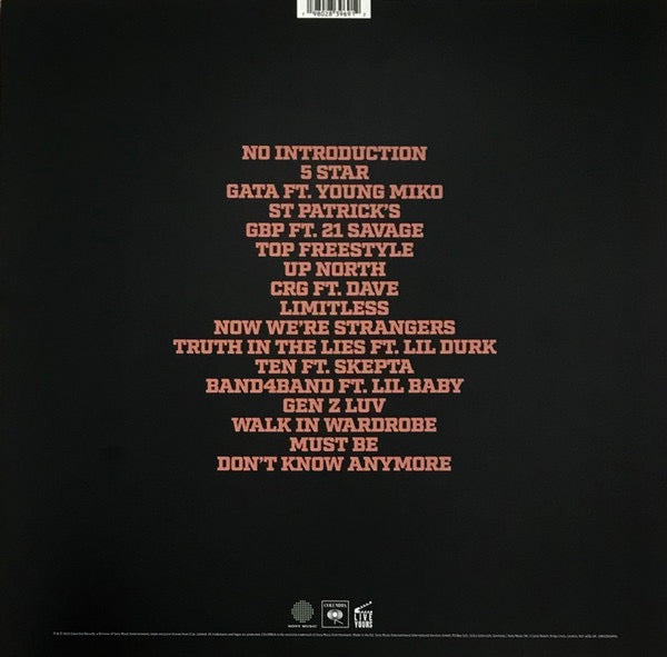 Image of Back Cover of LP - NEW/NEW - CENTRAL CEE, Can't Rush Greatness (Sony Music; 19802839691, Europe 2025, Inner), ,  - 0316068C