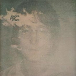 Image of Front Cover of 4945198S: LP - JOHN LENNON, Imagine (Apple; PAS10004, UK 1971, Non-Laminated, No Poster or Postcard) Small sticker on upper corner of cover.  VG/VG+