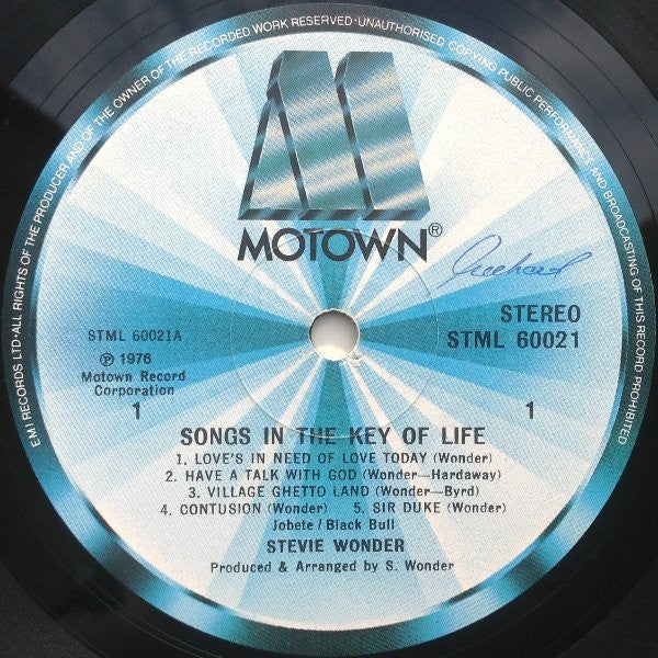 Image of Label Cover of 2xLP - VG/VG - STEVIE WONDER, Songs in the Key of Life (Tamla Motown; TMSP 6002, UK 1976, Gatefold, Booklet, With 7"), ,  - 2326048E
