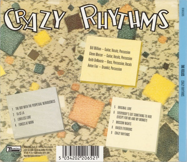 Image of Back Cover of CD - VG+/VG+ - THE FEELIES, Crazy Rhythms (Domino; REWIGCD65, Europe 2009, Digipak, Booklet), ,  - 4116375C