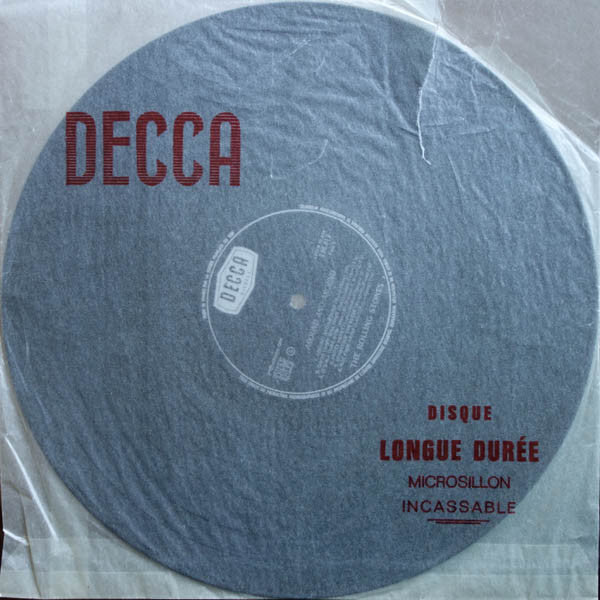 Image of Label Cover of LP - VG/G - THE ROLLING STONES, Around And Around (Disques Decca; 158.012, France 1964, Laminated Flipback Sleeve With Red Text On Rear, Translucent Inner with Red Decca Text), Lots of hairlines, Nothing Major, Sleeve intact but a little tatty,  - 1716352C