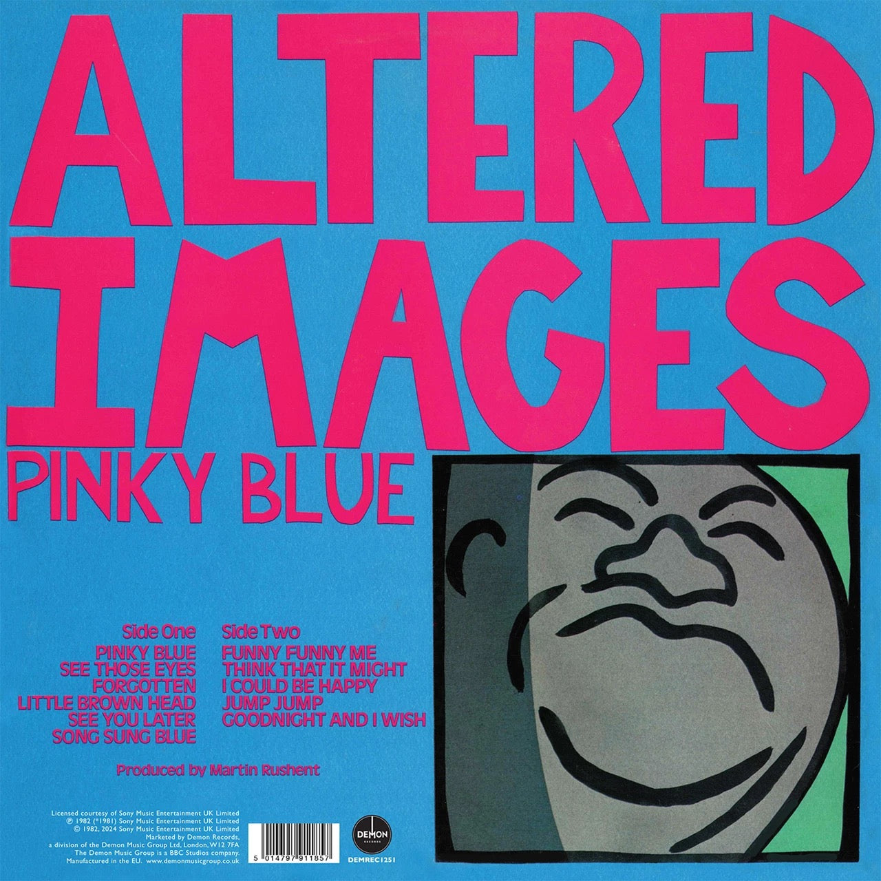 Image of Back Cover of LP - NEW/NEW - ALTERED IMAGES, Pinky Blue (Half Speed Master) (Demon; DEMREC1251, Europe 2024 Reissue, Insert, Half-Speed Mastered. Obi), ,  - 0635188E