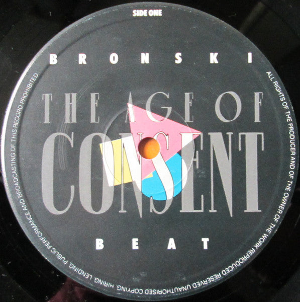 Image of Label Cover of LP - VG/VG - BRONSKI BEAT, The Age Of Consent (Forbidden Fruit; BITLP 1, UK 1984, Inner, "Arun" Runout), ,  - 2616226C