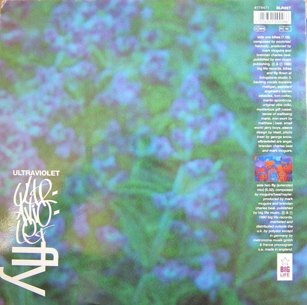 Image of Back Cover of 0715174C: 12" - ULTRAVIOLET, Kites (Big Life; BLR26T, UK 1990, Picture Sleeve) Light Marks only.  VG/VG