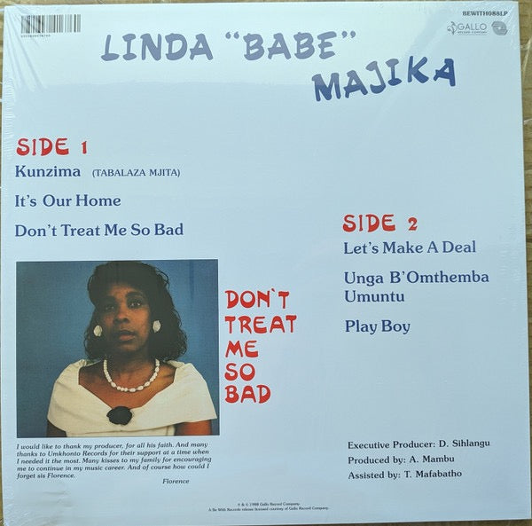 Image of Back Cover of LP - NEW/NEW - LINDA "BABE" MAJIKA, Don't Treat Me So Bad (Be With Records; BEWITH088LP, UK & Europe 2020 Reissue, Inner), ,  - 0735084E