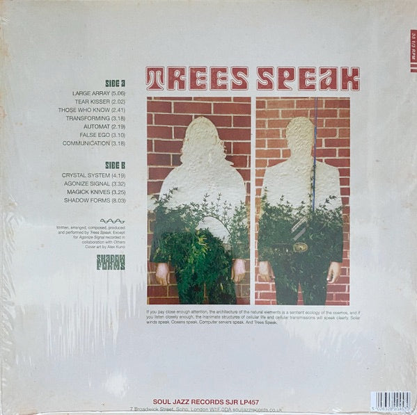 Image of Back Cover of 3625059E: LP - TREES SPEAK, Shadow Forms (Soul Jazz Records; SJR LP457, UK & Europe 2020, Inner, With 7") Strong VG.   VG+/VG