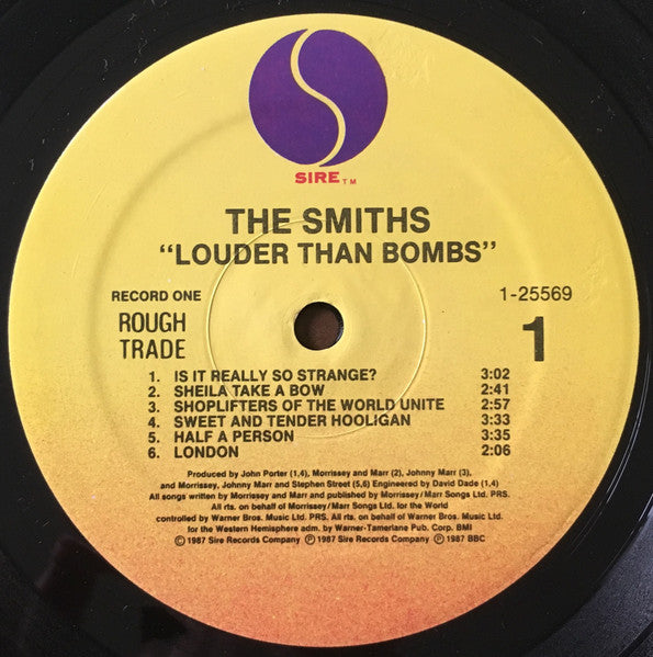 Image of Label Cover of 2xLP - VG/VG - THE SMITHS, Louder Than Bombs (Sire - TM Logo; 925569, US 1987, Gatefold, 2 Inners, Specialty Pressing), Strong VG - a few light marks, feint ring wear, both Inners have taped seam splits,  - 3546007S