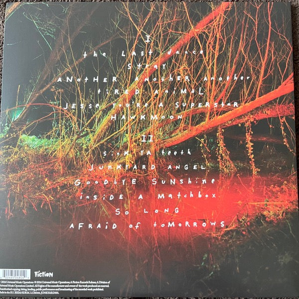 Image of Back Cover of LP - NEW/NEW - THE MYSTERINES, Afraid Of Tomorrows (Fiction Records; JUNKYARD001, UK 2024, Gatefold, Translucent Orange Vinyl), ,  - 0735098E