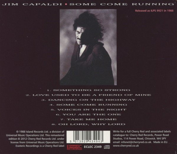 Image of Back Cover of CD - VG+/VG - JIM CAPALDI, Some Come Running (Esoteric Recordings; ECLEC 2349, UK & Europe 2012, Slipcase), ,  - 0735200E