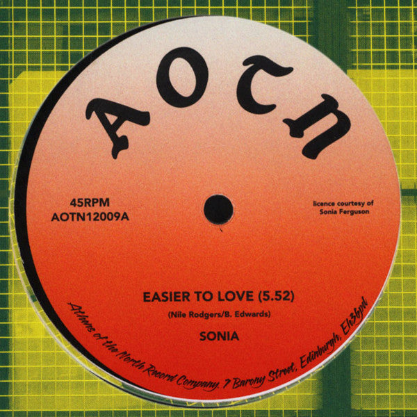 Image of Front Cover of 12" - EX/VG+ - SONIA, Easier To Love (Athens Of The North; AOTN12009, UK 2019, Company Sleeve, Unofficial), ,  - 4825168E
