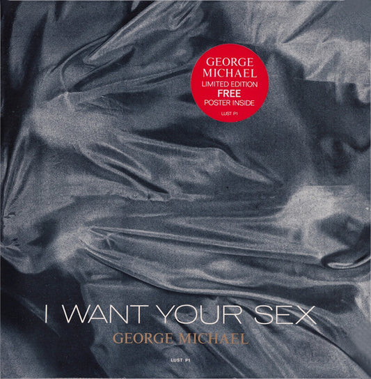Image of Front Cover of 0725469E: 12" - GEORGE MICHAEL, I Want Your Sex (Epic; LUST P1, UK 1987, Picture Sleeve, Poster) Hype Sticker on Front Sleeve  VG+/VG+