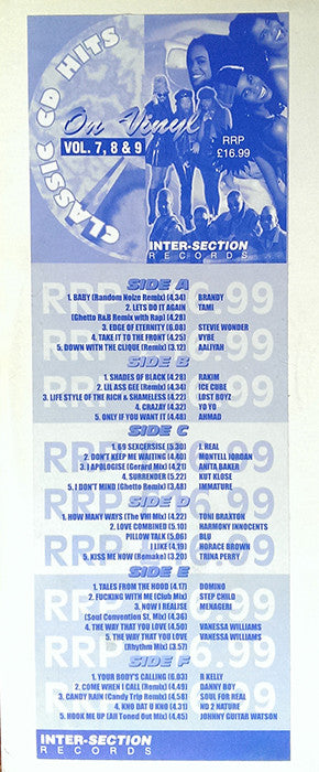 Image of Front Cover of 3xLP - VG+/VG+ - VARIOUS, Classic CD Hits On Vinyl Vol. 7,8 and 9 (Intersection Records; none,   1995, 3 Inners), Light wear to sleeve with ringwear.,  - 4326211E