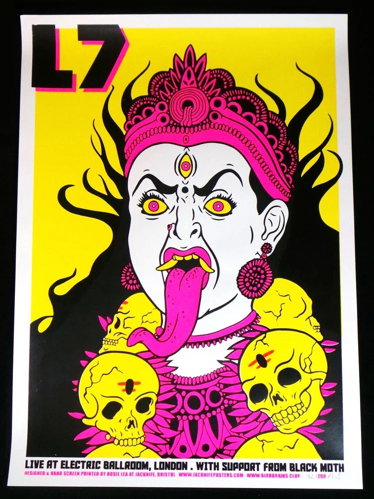 Image of Front Cover of 0845271S: Accessories - L7, live At The Electric Ballroom - Screen print (, US , Grunge, Ltd 200)   /VG+