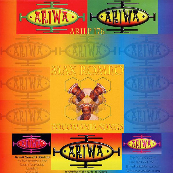 Image of Front Cover of 0815380C: LP - MAX ROMEO, Pocomania Songs (Ariwa; ARILP 176, UK 2006) Light marks nap. Quite a bit of wear on sleeve, sticker residue on front.  G+/VG