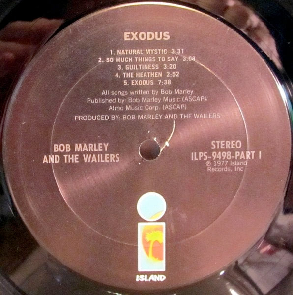 Image of Label Cover of LP - VG/VG - BOB MARLEY AND THE WAILERS, Exodus (Island Records; ILPS 9498, US 1977, Embossed Sleeve, Inner), Light marks only. Ringwear on sleeve.,  - 4216240C