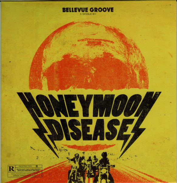 Image of Front Cover of 0815463C: 7" - HONEYMOON DISEASE, Bellevue Groove (Napalm Records; NPR 605 SINGLE, Austria 2015, Picture Sleeve, Transparent Yellow Vinyl) Still in shrinkwrap.  EX/VG+
